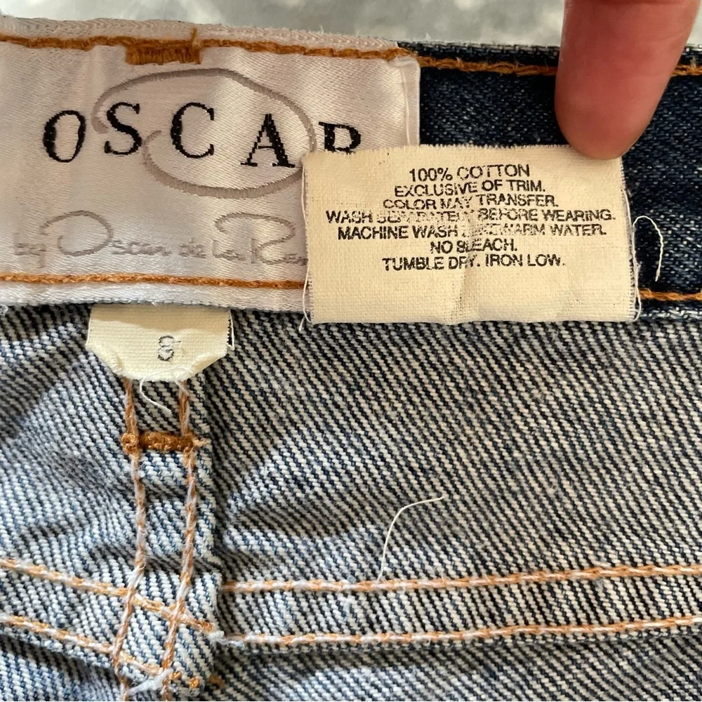 Vintage Oscar de la Renta mom jeans size 28 high waisted medium wash 90s rigid - Picture 11 of 11